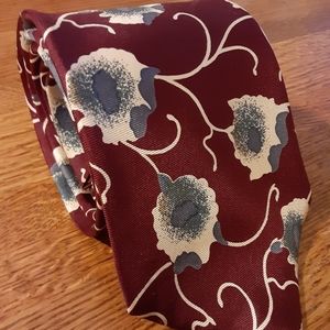 Mario Valentino maroon silk tie